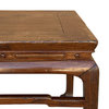 Chinese Rustic Vintage Brown Square Wood Stool Table Stand Hws2570
