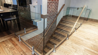 Tempered glass railing with stainless steel