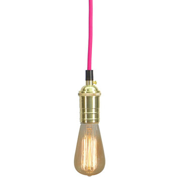 Pink Brass Pendant Light