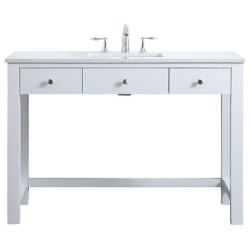 48" ADA Compliant Bathroom Vanity, White