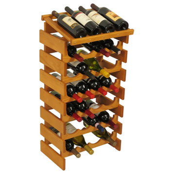 Wooden Mallet Dakota 7 Tier 28 Bottle Display Wine Rack in Medium Oak