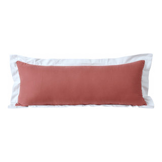 Light Pink Solid Stonewash Throw Pillow with Fringe