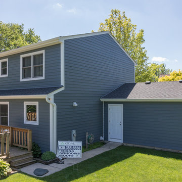 Evening Blue James Hardie Siding with Plum Creek Versetta Stone