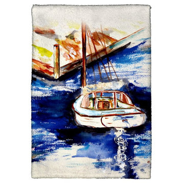 Sailboat & Dock Kitchen Towel - Two Sets of Two (4 Total)