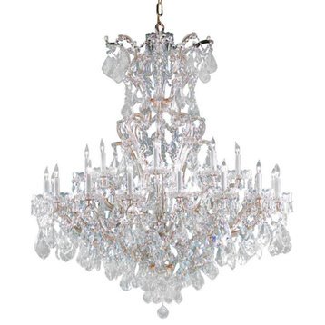 Maria Theresa 25 Light Clear Crystal Gold Chandelier