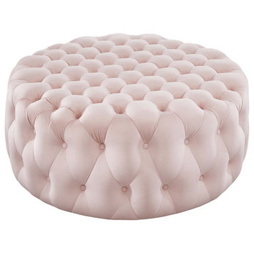 Modway Amour Tufted Button Large Round Performance Velvet ottoman