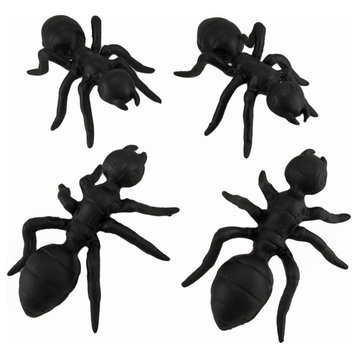 Set of 4 Cast Iron Black Ant Statues Insect Figures