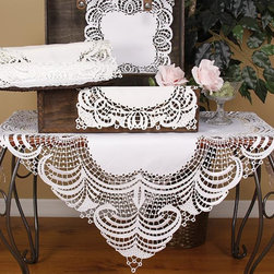 Xia Home Fashions - Dainty Lace Set of 4 Placemat 12-Inch By 18-Inch - Kitchen And Table Linens