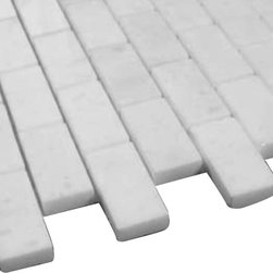 Statuary Crystal Marble Italian White Statuario 1x2 Mosaic Tile Polished - Home Accessories & Decor