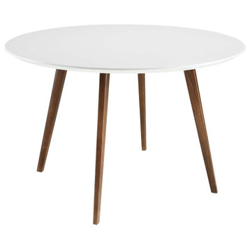 Platter Round Dining Table, White