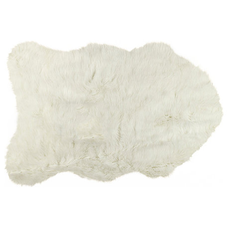 Gordon Faux Sheepskin Throw, Off-White, 2'x3'