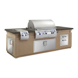 FireMagic Pre-Fab Grill Island with Double Drawers 108 Inch - Outdoor Cooking