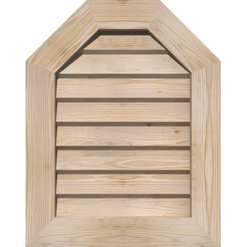 16x18 Octagonal Top Wood Gable Vent: Non-Functional, Decorative Face Frame