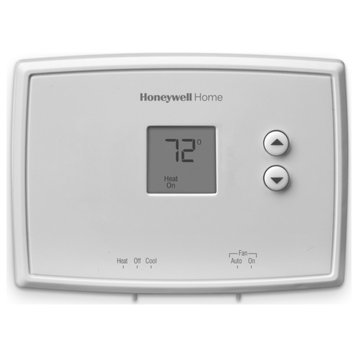 Honeywell RTH111B1024/E1 Heating and Cooling Push Buttons Thermostat, White