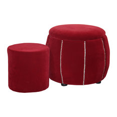 14x14 Inch Cushion Footstools Ottomans Houzz Ore International 17 5 Tall Storage Ottoman With 1 Seating Red Pumpkin Footstools