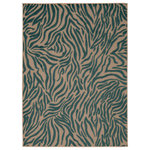 Nourison - Nourison Aloha Zebra Animal Print Indoor Outdoor Patio Rug, Blue, 5'x8' - Bold and exotic, this zebra-inspired area rug design radiates a straightforward sophistication thanks to a contemporary two-tone color palette of blue and ivory. This graphic indoor/outdoor rug brings jungle appeal to your patio, deck, or porch. Machine made from premium stain-resistant fibers for long wear, low maintenance, and a splendid texture.
