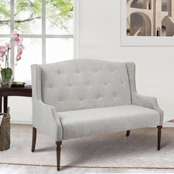 Izzy Tufted Settee, Silver Grey - Products