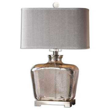 Silver Gray Glass Table Lamp