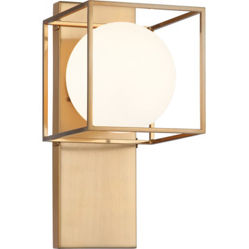 Squircle Wall Sconce, 1-Light, Aged Gold Brass, 13.75"H (S03801AG 305UR8V)