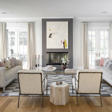 Timeless neutrals, open concept Living Room