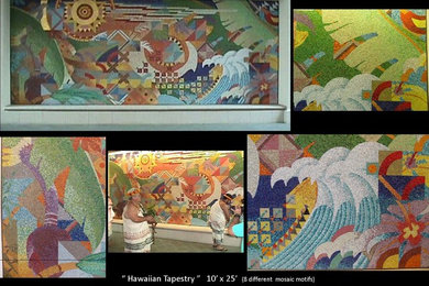 Hawaiian Tapestry Glass Mosaic Mural