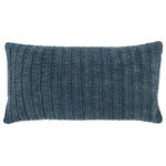 Kosas Home - Nakeya 100% Linen 14" x 26" Throw Pillow, Blue - Give in to the plush and cozy appeal of the Nakeya Pillow. Its neutral hues highlight the multi-dimensional kitted pattern and perk-up the mood of any decor. Styling your home is effortless with this casual and versatile pillow.