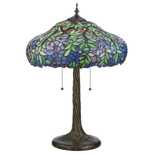 Beige Purple Bapa 59 Nawr Meyda Lighting 19.5'H Jeweled Rose Table Lamp 82304