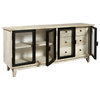 Eclectic 3 Drawer Modern Media Console, Driftwood Brown