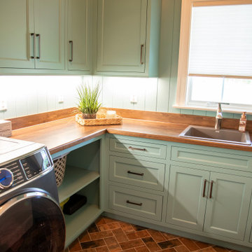 Teal and Terracotta Laundry Room