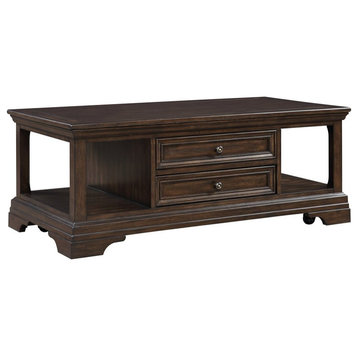 Lexicon Tobias Traditional Wooden Lift Top Coffee Table in Espresso