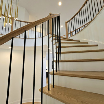 Project #110 | Beautiful Curved Staircase with Circular Balcony