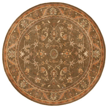 Safavieh Antiquity Collection AT52 Rug, Olive/Gold, 6' Round