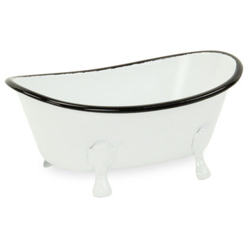Lavande Metal Fleur-de-Lis Mini Tub Decor - White