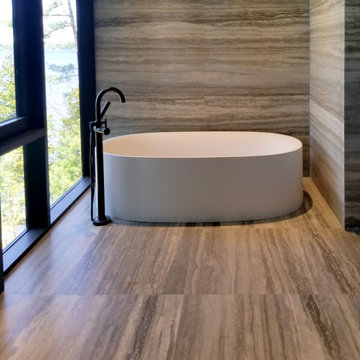 Mitre Joints: Travertine Slabs