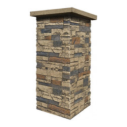 C139-ALPINE DEEP STACKED STONE COLUMN WRAP (CAPS SOLD SEPARATELY) - Wall Panels