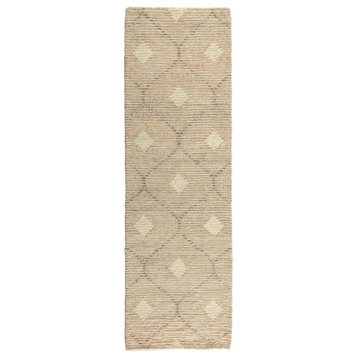 Reign Diamond Hand-Woven Area Rug  Natural/Beige/Gray 2.6X8