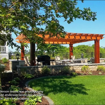 A Pergola-Covered Country Patio. Minnesota Landscape Design.