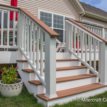Trex Deck with Tiki Torch Decking and White Transcends Rail