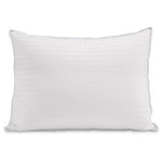 Down Home USA - Layers Down Surround Pillow, Set of 2 - Get a comfortable night's sleep with this innovative down and memory foam pillow, designed to contour to your body for optimal sleep. The 100 percent cotton cover features a 300 thread count and a dobby stripe pattern. Layers pillows feature high-quality down outer core construction that provides a surface comfort of down as it cradles your head, neck and shoulders. Shredded foam core construction provides you with support while forming and shaping to your head, neck and shoulders to provide comfort and support for a quality night's sleep. Layers Down and Shredded Foam-Filled Pillows are sure to make a luxurious addition to your bedroom.