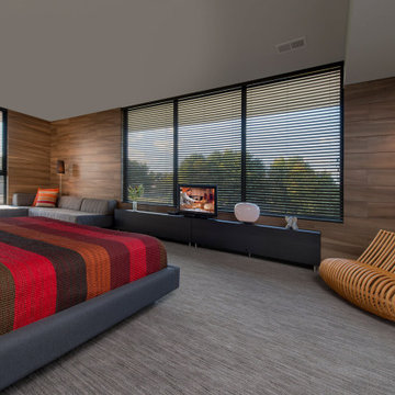 Walker Road Great Falls, Virginia luxury home modern primary bedroom with minima