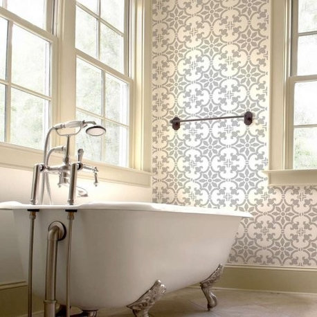 Fabiola Tile Stencil, Portuguese Tile Stencils, DIY Faux Tiles, Small