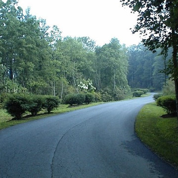 Entrance road landscape, further into the community, several years after install