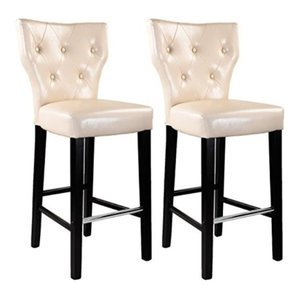 Set of 2 Kings Brand Furniture Cream White Nailhead Trim Upholstered Dinette Dining Room Chairs