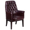 MFO High Back Traditional Tufted Burgundy Leather Side Reception Chair