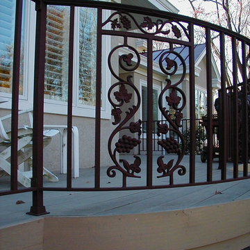 Custom fabricated metal deck railing