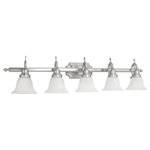 Livex Lighting - Livex Lighting 1285-91 French Regency - Five Light Bath Vanity - The goal of Livex Lighting is to provide the higheFrench Regency Five  Brushed Nickel White *UL Approved: YES Energy Star Qualified: n/a ADA Certified: n/a  *Number of Lights: Lamp: 5-*Wattage:150w A19 Medium Base bulb(s) *Bulb Included:No *Bulb Type:A19 Medium Base *Finish Type:Brushed Nickel