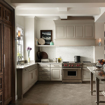 Yorktowne dark wood cabinets