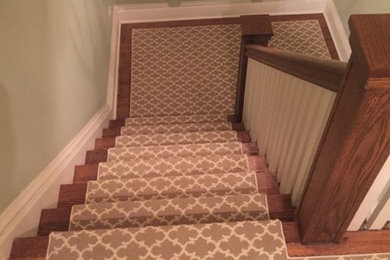 Custom carpet rug runner stairway