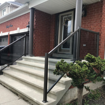 Glass Front Step Railing