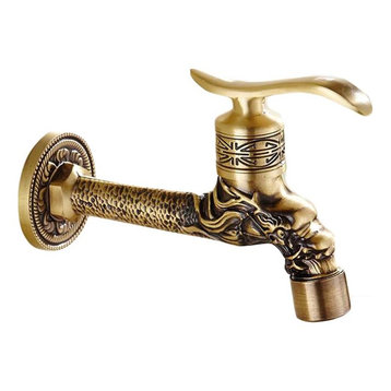 Dragonlengthen Brass Antique Faucet Mop Pool Faucet Wall Faucet Kitchen, Garden